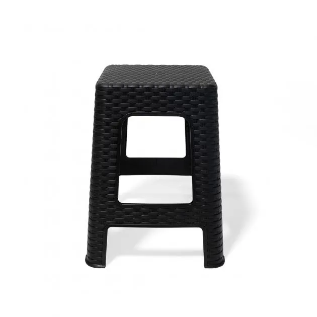 Rattan Plastic Stool - Black (RTN-ST-BL)
