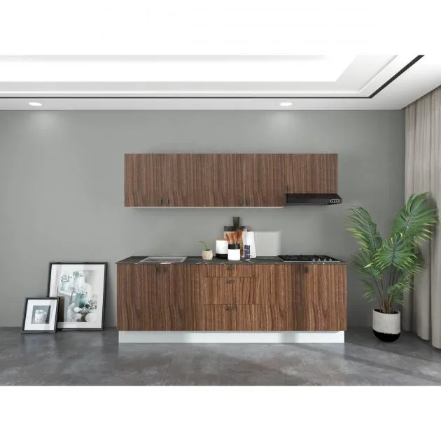 Signature Easy Kitchen Pantry With Appliances PU-SK8-SHB - Block Kitchen (Mocha Walnut)
