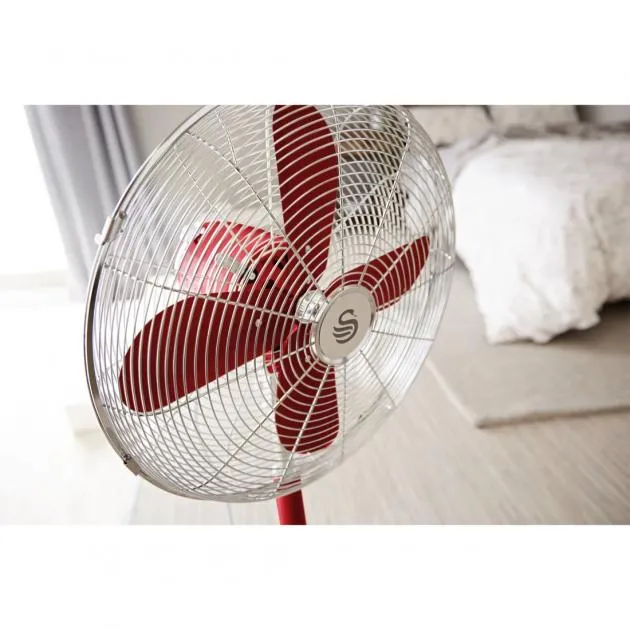 Swan Retro 16 Inch Stand Fan (Red)