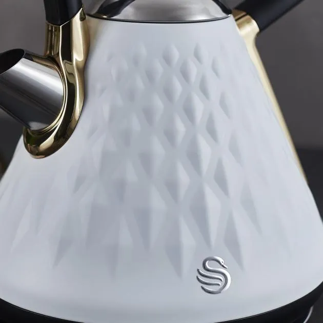Swan Gatsby Pyramid Kettle (White)