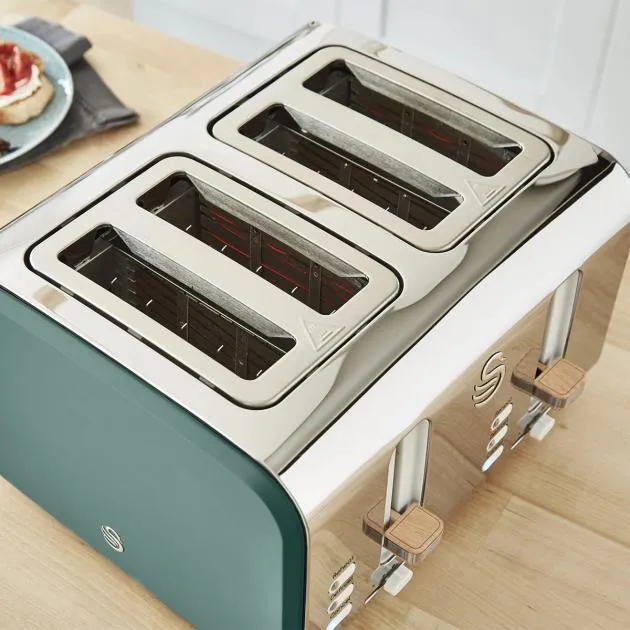 Swan 4 Slice Nordic Style Toaster 1500W (Green)