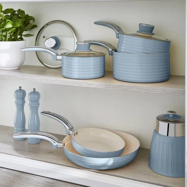 Swan Retro 5 Piece Cookware Set (Blue)