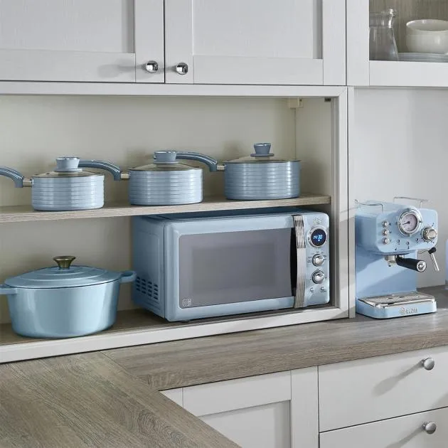 Swan Retro 5 Piece Cookware Set (Blue)