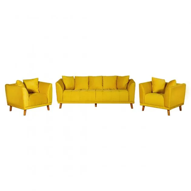 Triton Sofa Three Seater And 2 x Single Seaters (Yellow) (WF-TRITON-07-S)