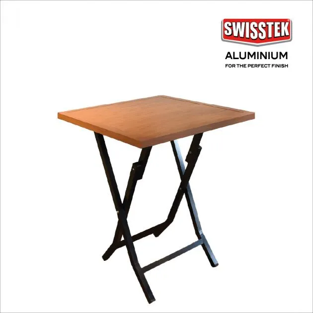 SWISSTEK Foldable Table - 2x2 Wooden Finish (SWSTK-FT-WF-S)