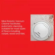 NIKAI Robotic Vacuum Cleaner NVCR101A - Automatic Cleaning, 1500 mAh Battery