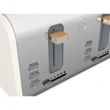 Swan 4 Slice Nordic Style Toaster 1500W (White)