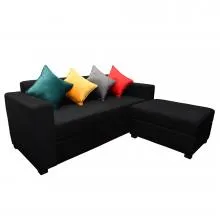 Rio L Sofa With Ottoman - RIO-01 (Black)