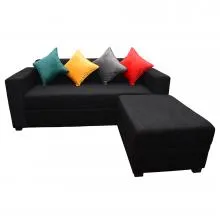 Rio L Sofa With Ottoman - RIO-01 (Black)