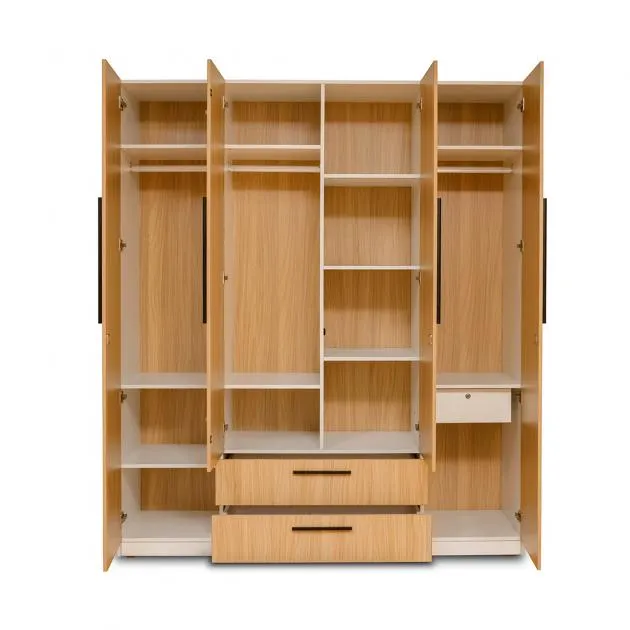 Crest Wardrobe - Sahara Walnut & White (LF-CRES-4WD-SWW-S)