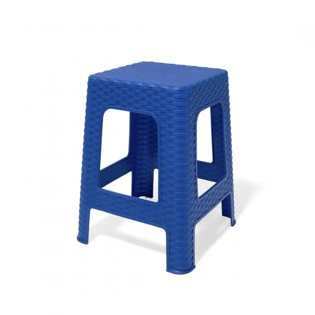 Rattan Plastic Stool - Blue (RTN-ST-BU)