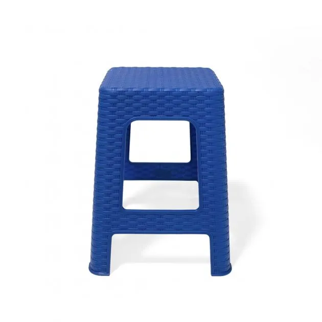 Rattan Plastic Stool - Blue (RTN-ST-BU)