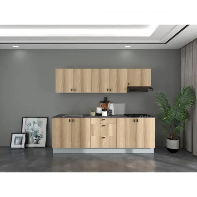 Signature Easy Kitchen Pantry With Appliances PU-SK8-SHB - Block Kitchen (Foxy Ash)