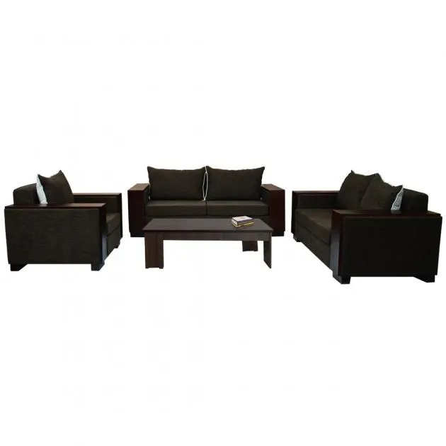Athens Sofa - Dark Brown And Two-Tone Back Cushions
