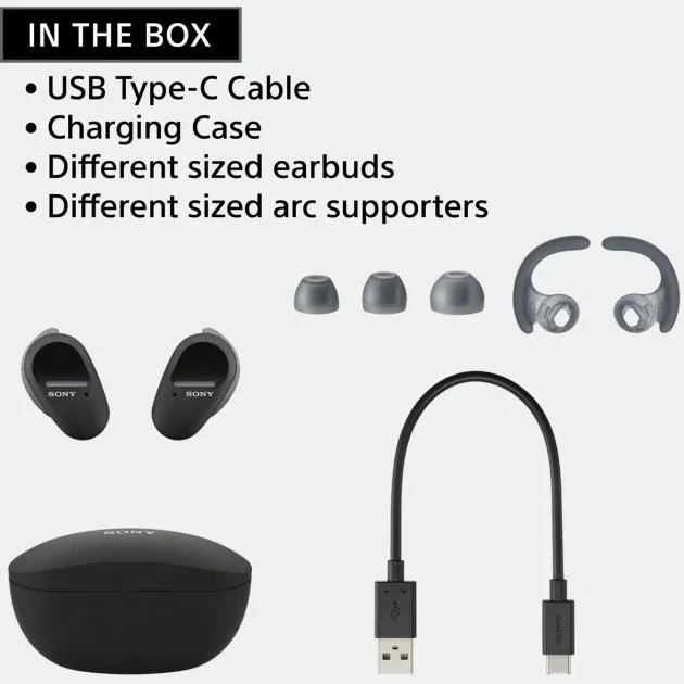 Sony WF-SP800N Wireless Noise Cancelling Headphone For Sports (Black)