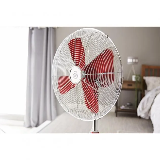 Swan Retro 16 Inch Stand Fan (Red)