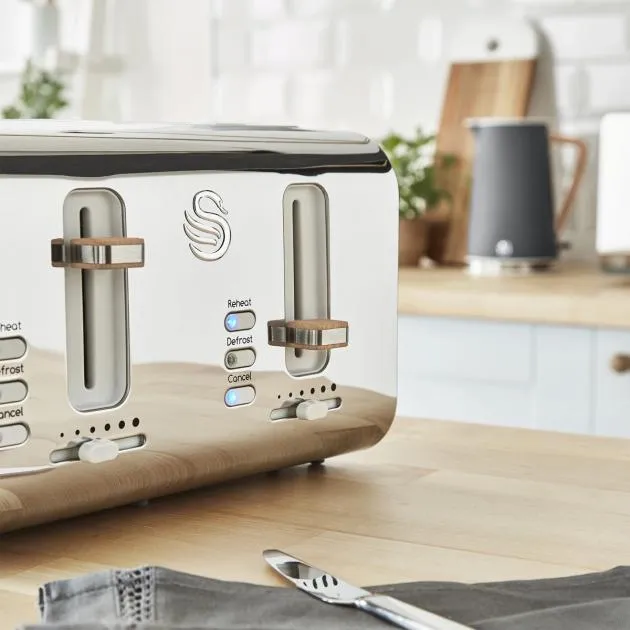 Swan 4 Slice Nordic Style Toaster 1500W (Grey)