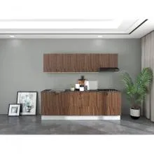 Signature Easy Kitchen Pantry With Appliances PU-SK8-SHB - Block Kitchen (Mocha Walnut)