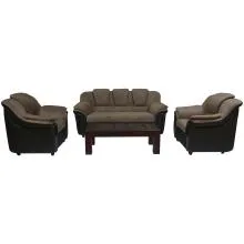 Dune Sofa - Brown PVC And Light Brown Micro Fabric (WF-DUNE-01-S)