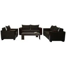 Athens Sofa - Dark Brown And Two-Tone Back Cushions