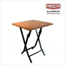 SWISSTEK Foldable Table - 2x2 Wooden Finish (SWSTK-FT-WF-S)